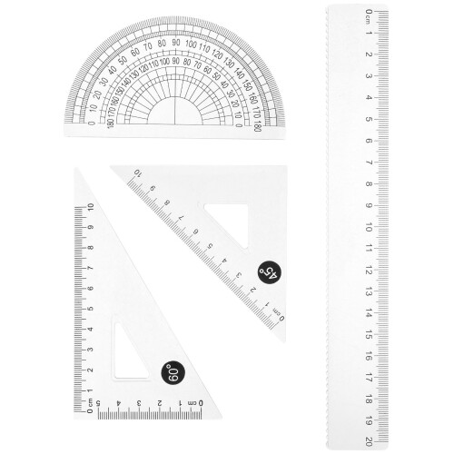 3Sets Präziser Zeichenlineal Mit Kunststoffwinkelmesser Für Design