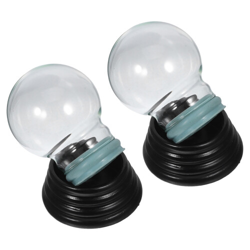 4Pcs Empty Clear Snow Globes with Black Wood Base for Crafting 1