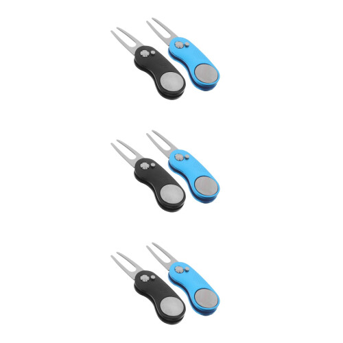 6Pcs Professional Golf Divot Fixer Tools with Ball Markers 2