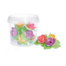 Decorações sem fermento - 8 mini rosas corola