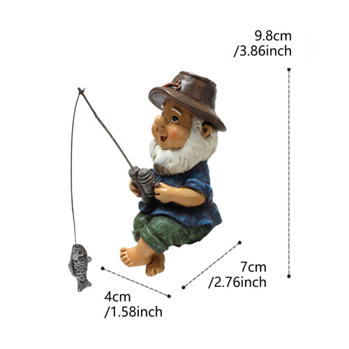 Mini-Gnom Harzstatue, 9,8  7  4 cm, für den Garten im Freien 1