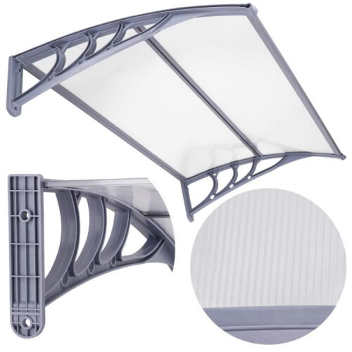 Auvent - SPRINGOS - 150x75cm - Aluminium - Polycarbonate - Design Moderne