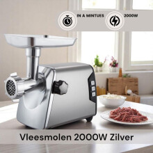Elektrische vleesmolen - ROYAL SWISS - 2000W - RVS - 2 snelheden - Multifunctioneel