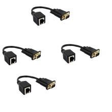 4X Adapter VGA do RJ45 Kabel Sieciowy do ZłąCza Kabla Sieciowego VGA Monitor do ZłąCza Kabla Sieciowego Przedłużacz VGA