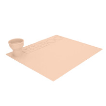 Premium-Silikon-Kinder-Kunstmatte – Dunkelrote, große 60x40cm, buntes Orange