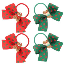 16St Vrolijke Kerst Haarband Met Strik, Gekleurde Ponytail Houders