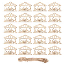 200Stk Beige Holz Weihnachtskrippe Anhänger Zum Bemalen Für Zuhause