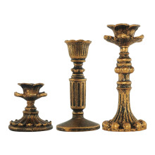 3St Resin Kandelaar Vintage Gouden Houder Voor Diner En Feest