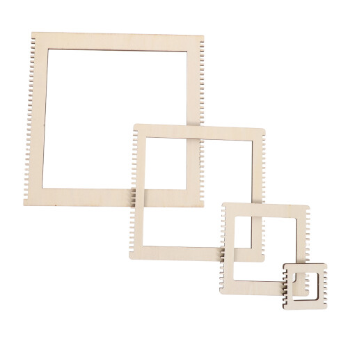 8Stk Webrahmen Holz Beige Starter Kit Für Kinder Weben