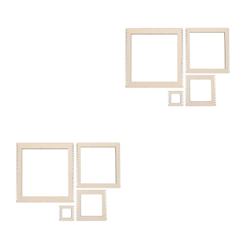 8Stk Webrahmen Holz Beige Starter Kit Für Kinder Weben 2