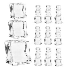 200Stk Realistische Acryl Eiswürfel Klar, Wiederverwendbar Deko Steine