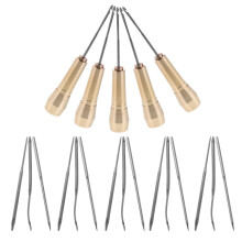 5Sets Schuhnähwerkzeug Kupferstich Set Metall Handnadel Mehrfarbig DIY