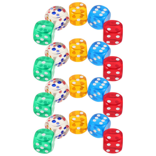 60Pièces Dés Translucides Multicolores 6 Faces Pour Fêtes Et École