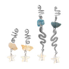 4Stk Mystische Metall-Kristall Haarschmuck Für Dreadlocks Bunt Damen