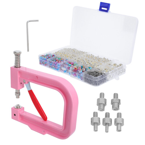 2Sets Perlenbefestiger Handpresse ABS Eisen Vielseitig Für Haushalt