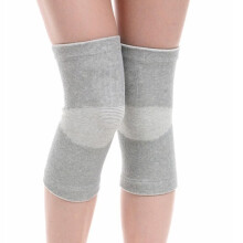 1Paire Genouillère Confortable Gris Fibre Bambou Soutien Pour Sport