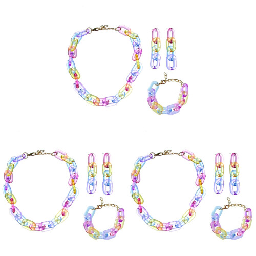 3Ensembles Parure Colorée Bracelet Boucles 1