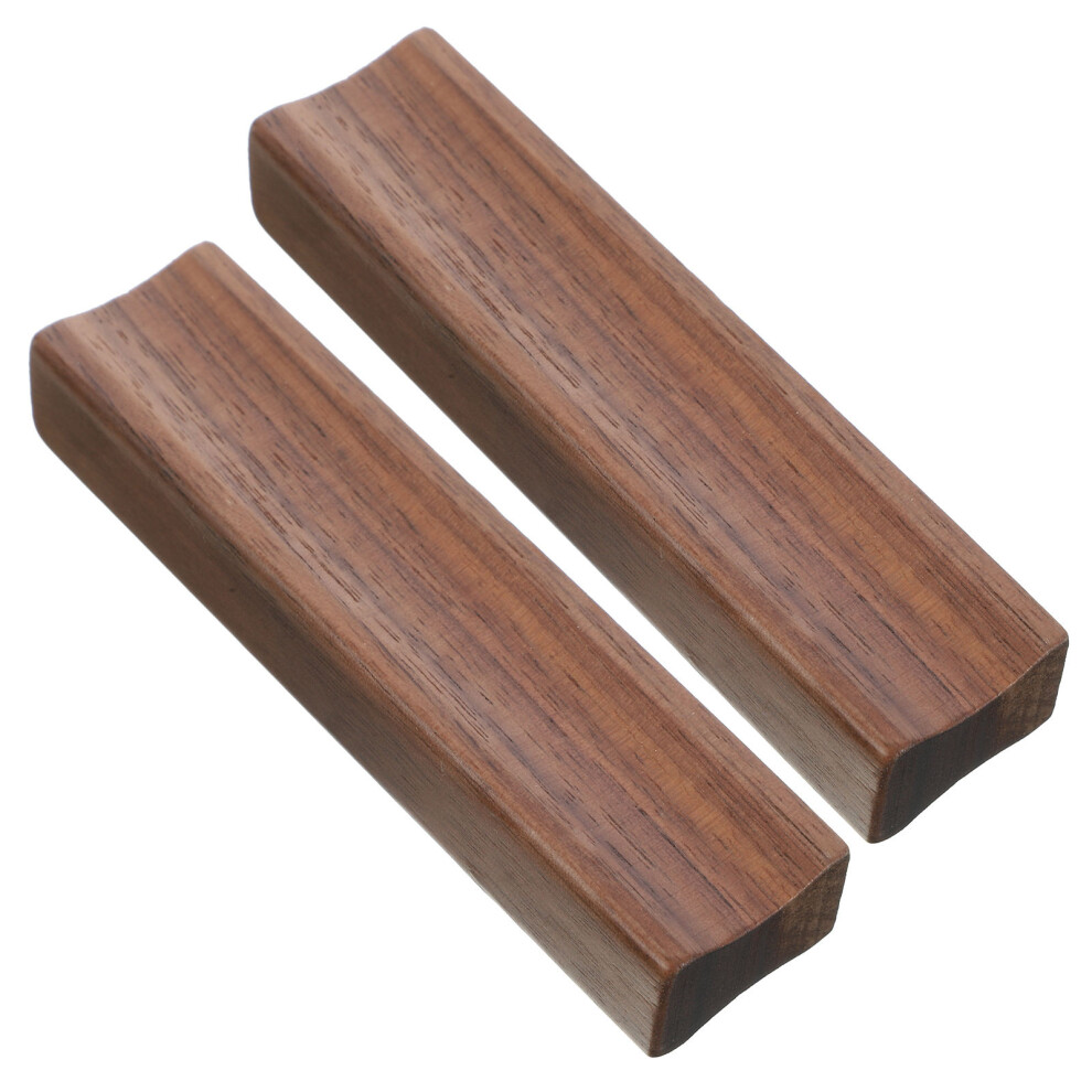 10Pcs Brown Wooden Cabinet Handles Modern Drawer Pulls For Wardrobes 3172749215780
