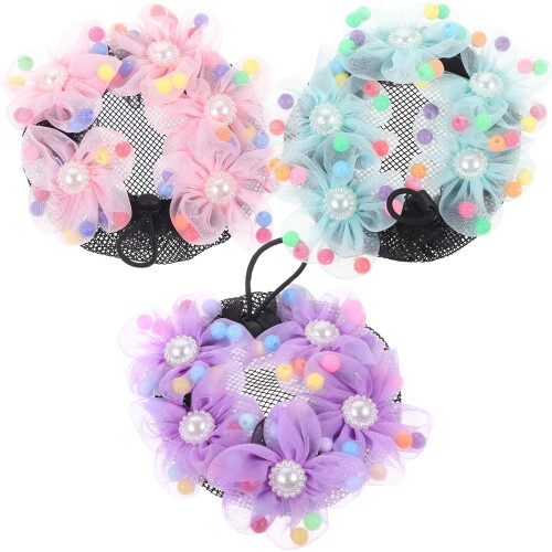 2Ensembles Filets Pour Chignon De Ballet Accessoires Filles Colorés