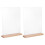 2Sets L-Shaped Double Sided Acrylic Sign Holders with Sturdy Wood Base 1