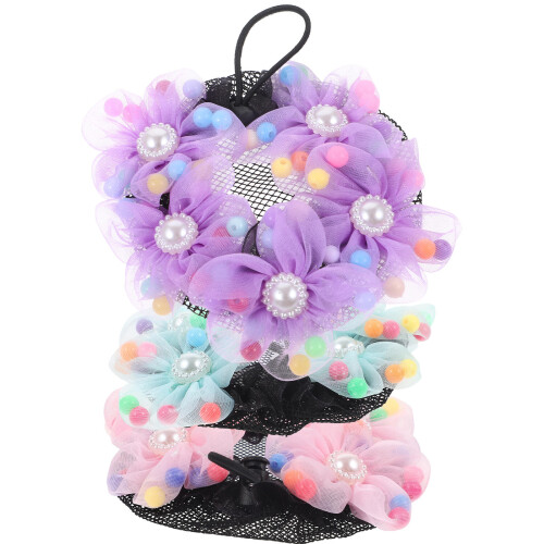 5Ensembles Accessoires De Ballet Colorés Filets À Chignon Pour Filles 2