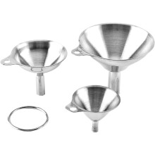 3Sets Stainless Steel Funnels Home Use Liquid Transferring Oil Vinegar