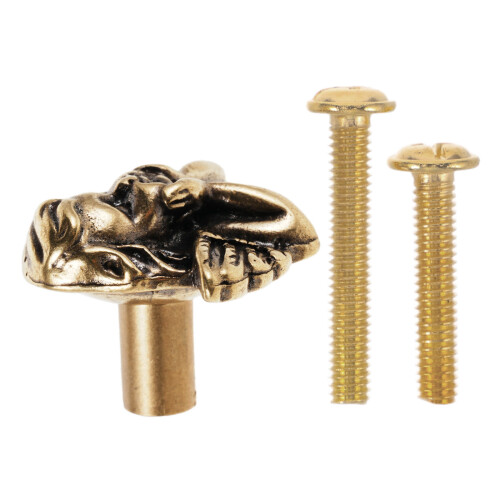 2Pcs Brass Drawer Pulls Golden Angel Knobs for Cabinet Hardware 1