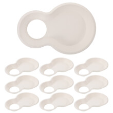 10Pcs White Paper Bbq Serving Trays with Compartments for Sandwiches