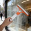 Orange Adjustable Angle Squeegee with Built-in Sprayer for Glass 5