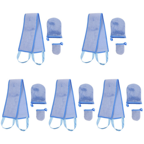 5Sets Blue Self Tanning Mitt Applicator Kit for Back Lotion Use 2