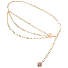 4Pcs Golden Waist Chains for Women Adjustable Metal Body Chain Jewelry