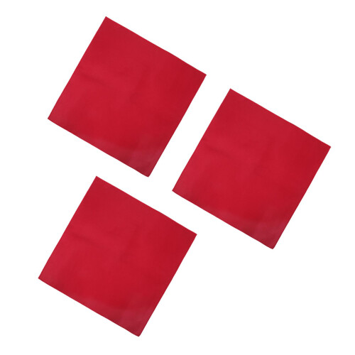 3Pcs Red Thick Mahjong Table Mat Square Soundproof Non-Slip Game Cover 2