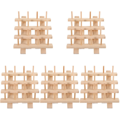 5Pcs Durable Wood Thread Stand Thread Holder for Craft Storage 2