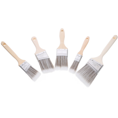 25Pcs Multi-Color Nylon Paint Brushes with Lightweight Wood Handle Set 1