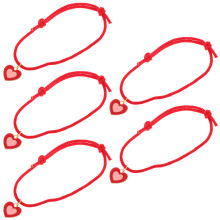 15Pcs Red Lucky Rope Collar Handmade Adjustable Pet Necklace for Cats