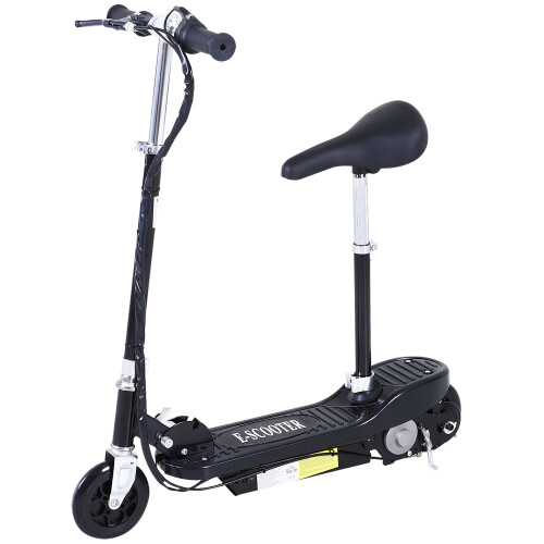 Homcom HOMCOM Foldable Powered Scooter 120W, Adjustable Seat, Brake, Black 1