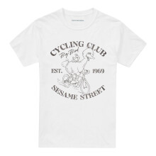 (XXL, White) Sesame Street Unisex Adult Cycling Club Big Bird T-Shirt