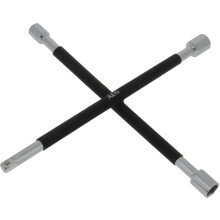 Cross-shaped lug wrench 3 sockets: 17/19/21mm and square 1/2" - AEG - anti-slip foam - HQ stainless steel
