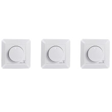 3X LED Dimmer , Flush-Mounted Dimmer for Dimmable LED and Halogen, 5-300 W Dimmer LED, Phase Control Dimmer