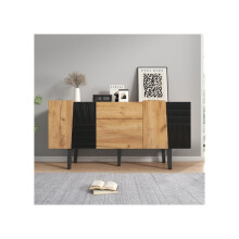 Contemporary TV-meubel met opbergruimte voor 60 inch TV; entertainmentsysteem van hout