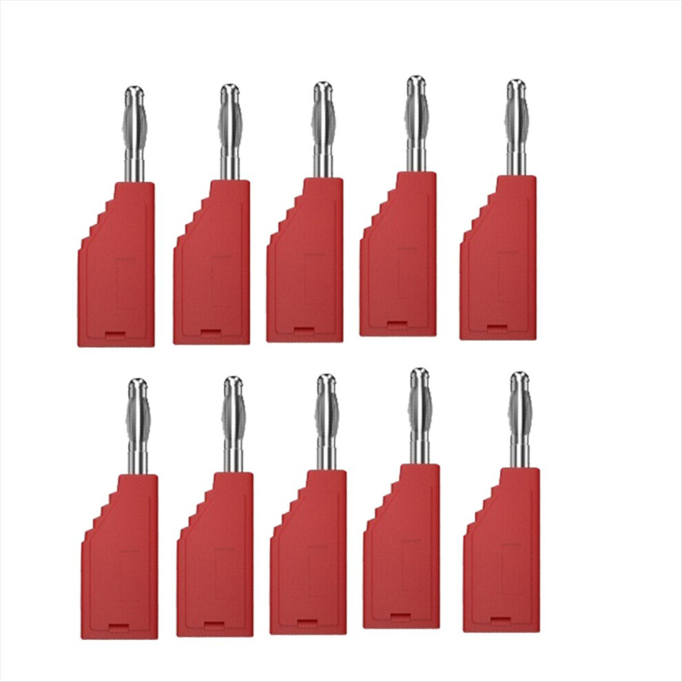 Red 10Pcs/Set Connector Plug J.10054 4Mm Stackable Banana Face Wire Multi-Function Plugs,