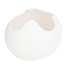 Decorative Ceramic Planters, Egg-Shaped Ceramic Bowls, Mini Clay Art Vases For An Inspired Living Space, 1PCS, White