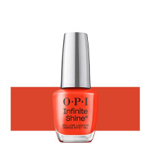 OPI Infinite Shine Mini Plaid Flirt | Halbtransparenter, leuchtend warmer Rot-Orange-Long-Wear-Gel-ähnlicher Creme-Nagellack | Was ist Ihre Manier |
