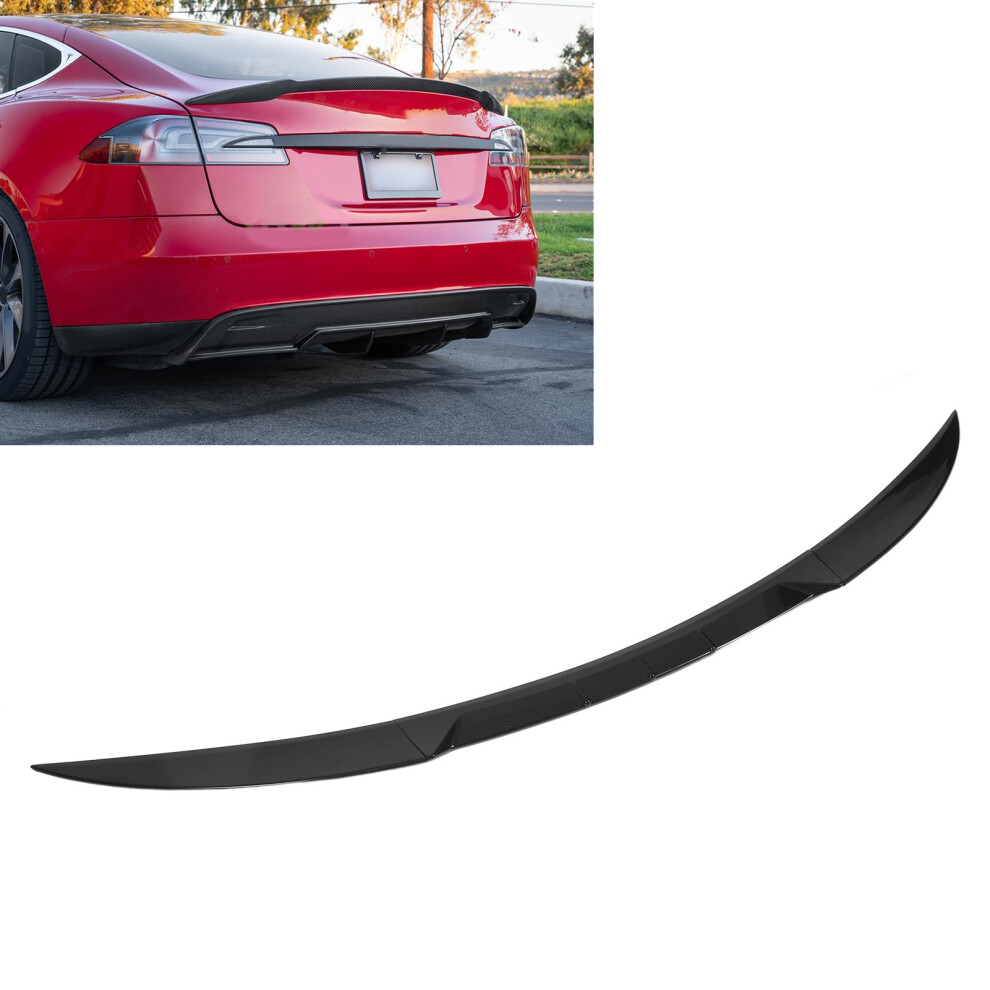Enhance Stability With Glossy Spoiler For Tesla Model 3 Black 8251370556075