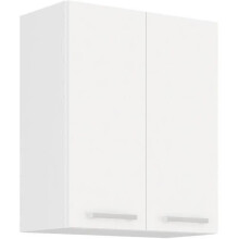 ATLAS Hochschrank 2 Türen - Weiß Dekor - B60 x T31 x H72 cm
