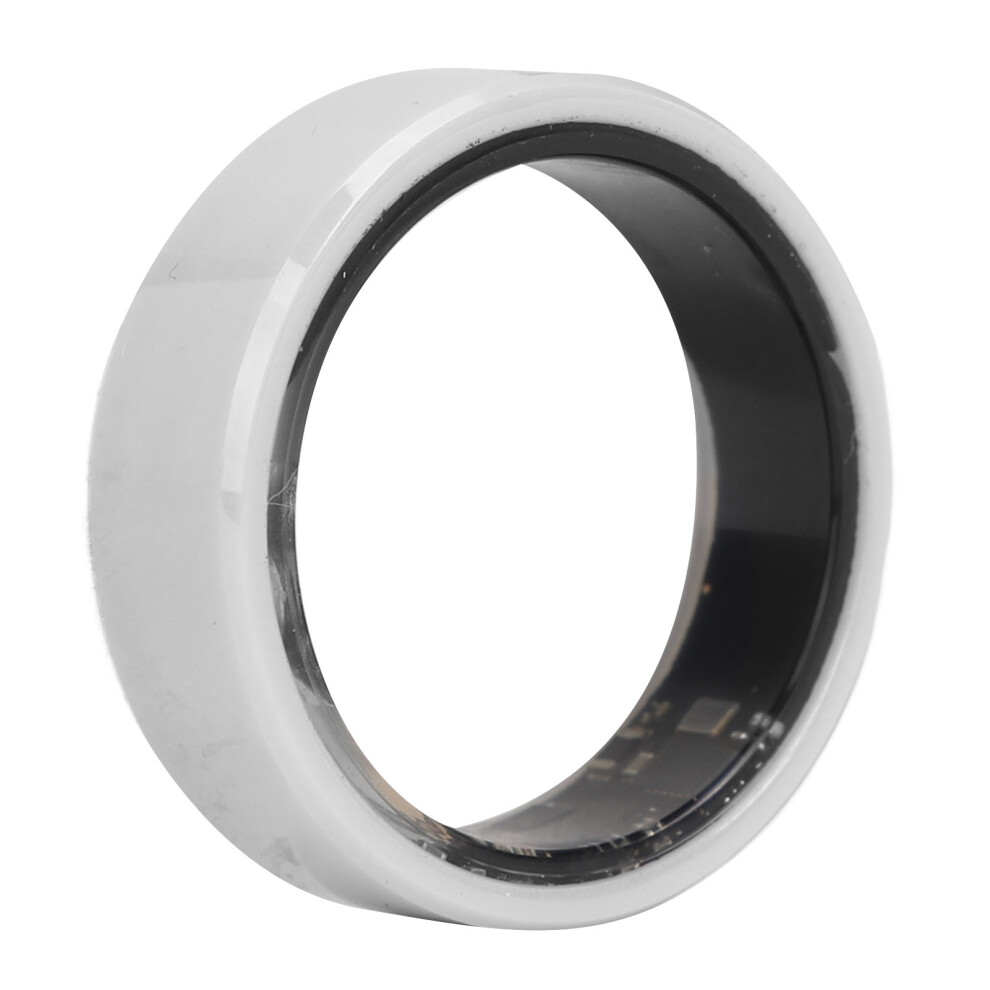 Ceramic Smart Ring With 18Mah Battery, Ip68 Waterproof, Sleep & Fitness Tracker White 6921386236057
