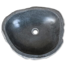 Lavabo vasque salle de bain en pierre de rivière salle de bain ovale 38-45 cm