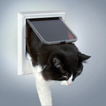 TRIXIE Puerta electromagnética para gatos de 4 posiciones, 8.5" x 9.75", blanca