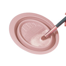 Strapazierfähige Make-up-Pinselreinigungsmatte aus Silikonmaterial, wasserdicht, faltbar, einfach zu bedienen, reinigend, vielseitig einsetzbar für