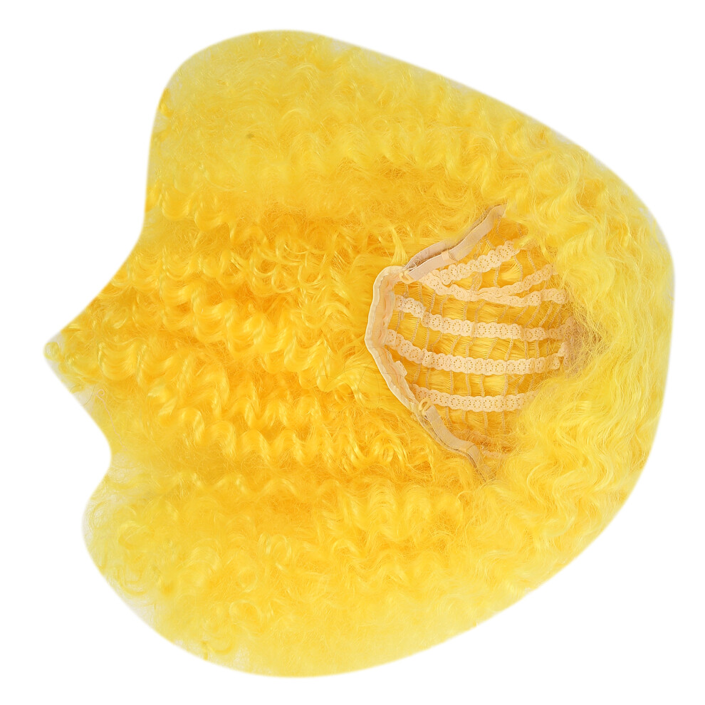 Unisex Yellow Women Long Curly Wig 66Cm Cosplay Party Halloween Daily